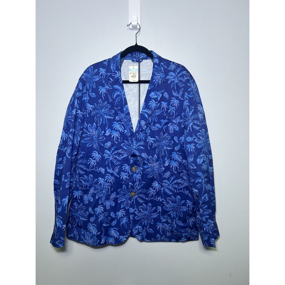 J. McLaughlin Libson Kona Palms Sport‎ Coat Stretch Blue Men's 46